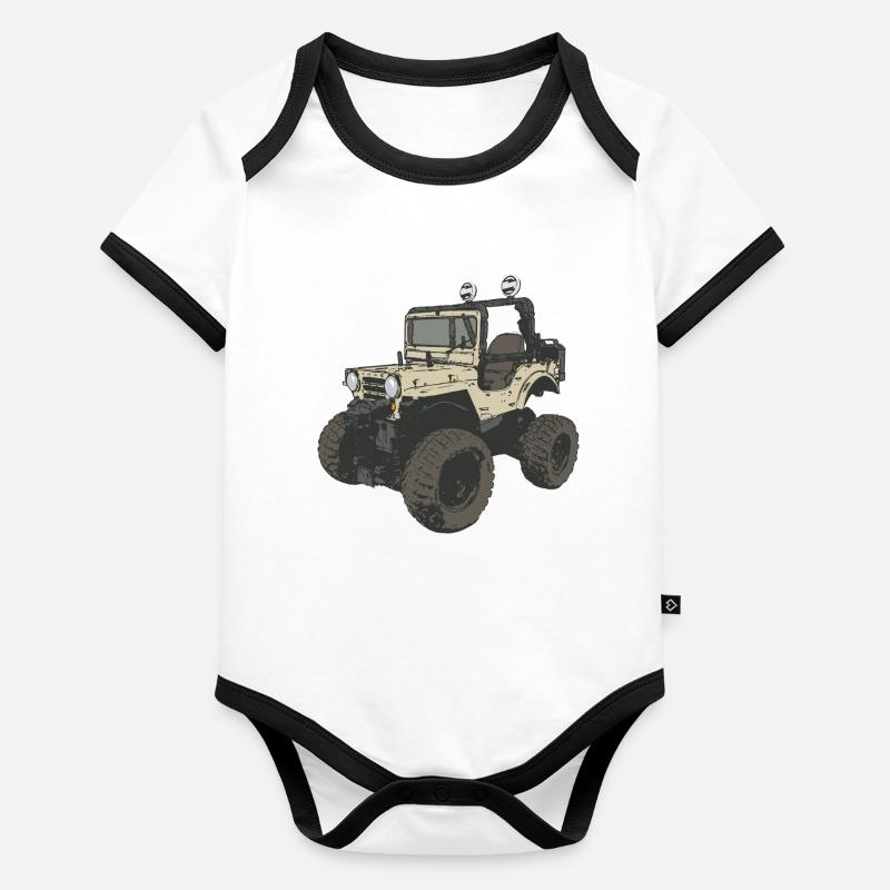 Allrad Baby Bio-Kurzarm-Kontrastbody