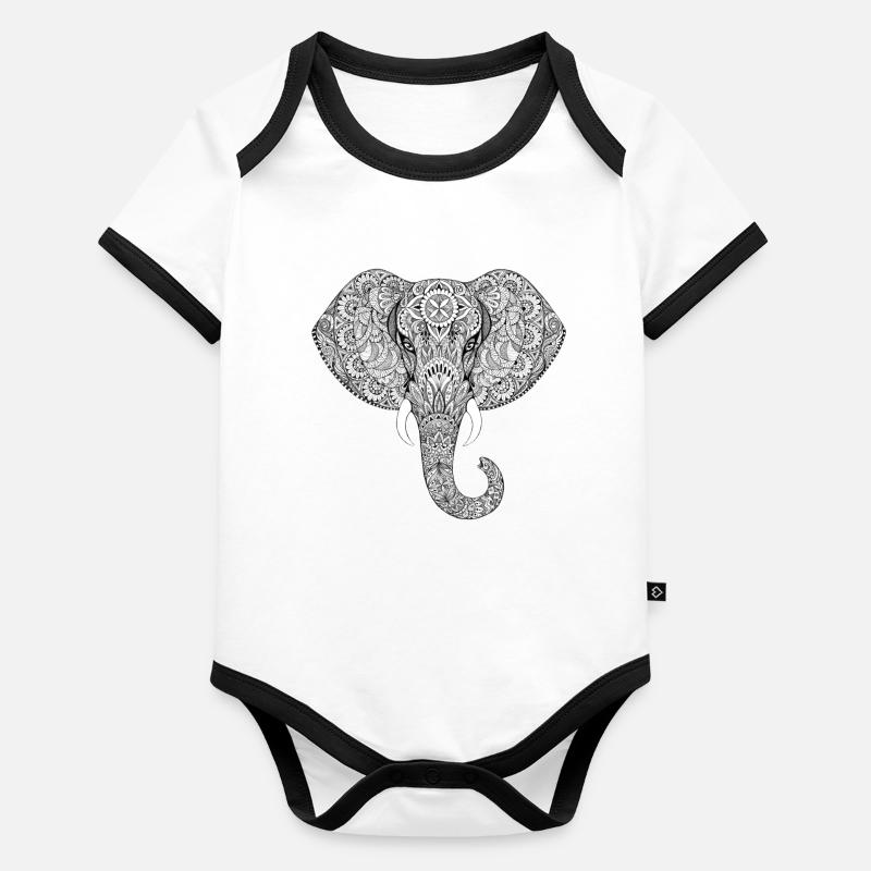 Elephant Organic Baby Contrasting Bodysuit