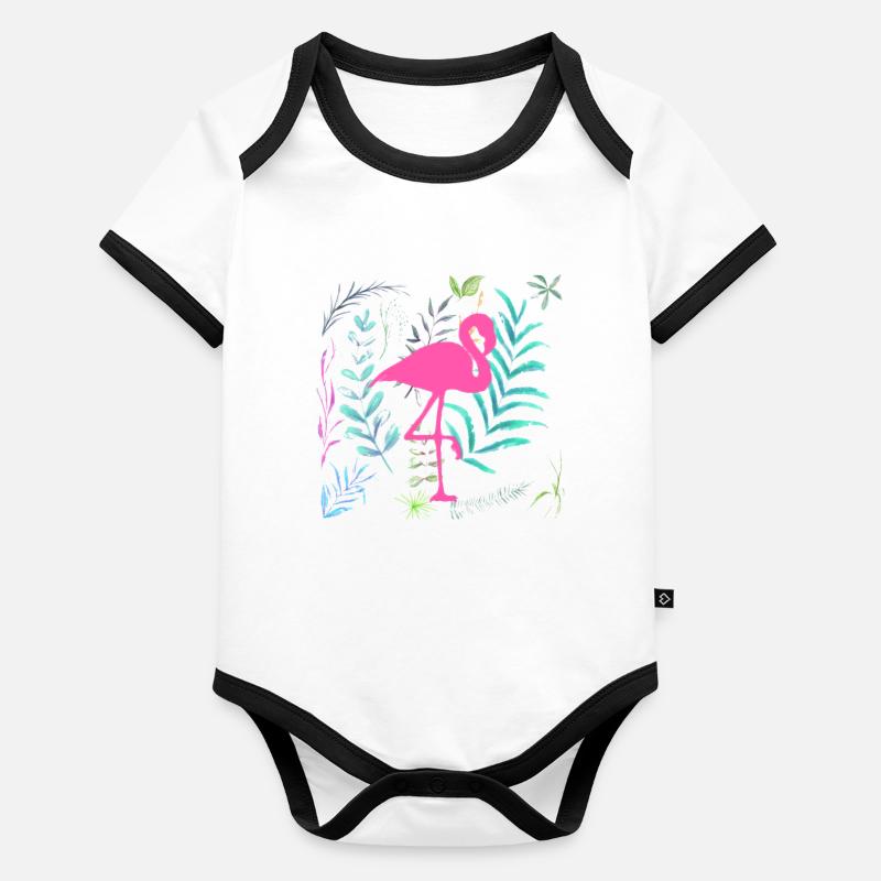 Sommer Baby Bio-Kurzarm-Kontrastbody
