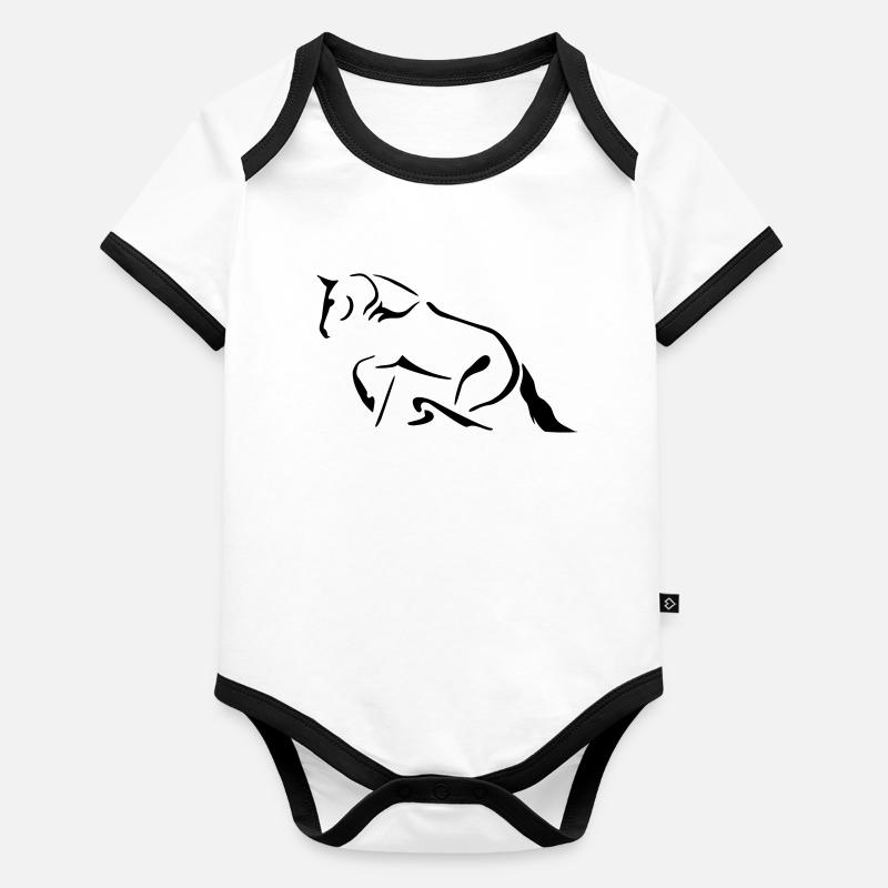 Western horse Organic Baby Contrasting Bodysuit