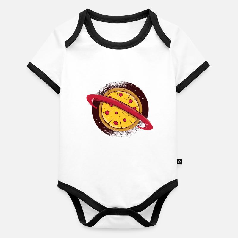 Sky Pizza Body Bébé bio contrasté manches courtes