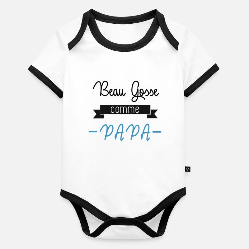 Beau gosse comme papa Body Bébé bio contrasté manches courtes
