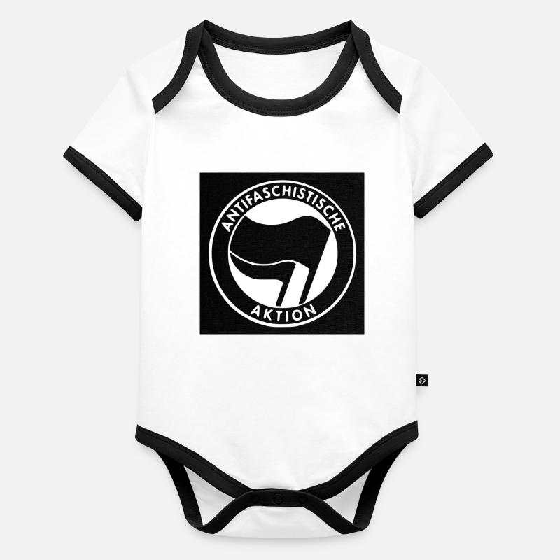 antifa Baby Bio-Kurzarm-Kontrastbody