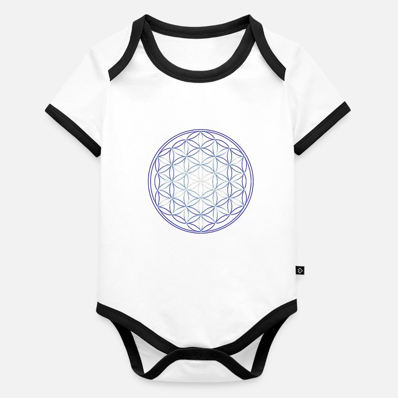 Fleur de vie Body Bébé bio contrasté manches courtes