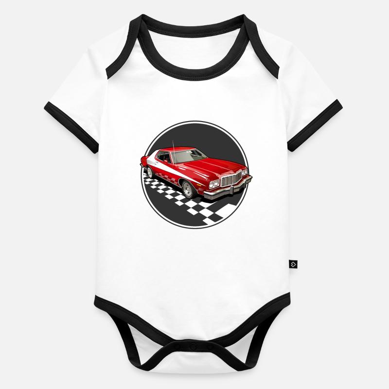 Red car Organic Baby Contrasting Bodysuit