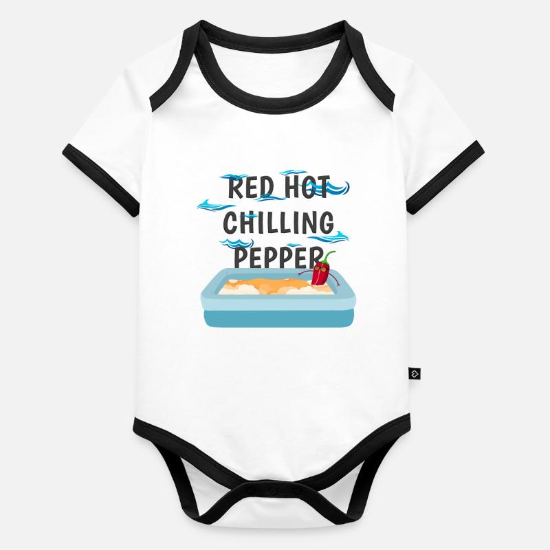 Red Hot Chilling Pepper Body Bébé bio contrasté manches courtes