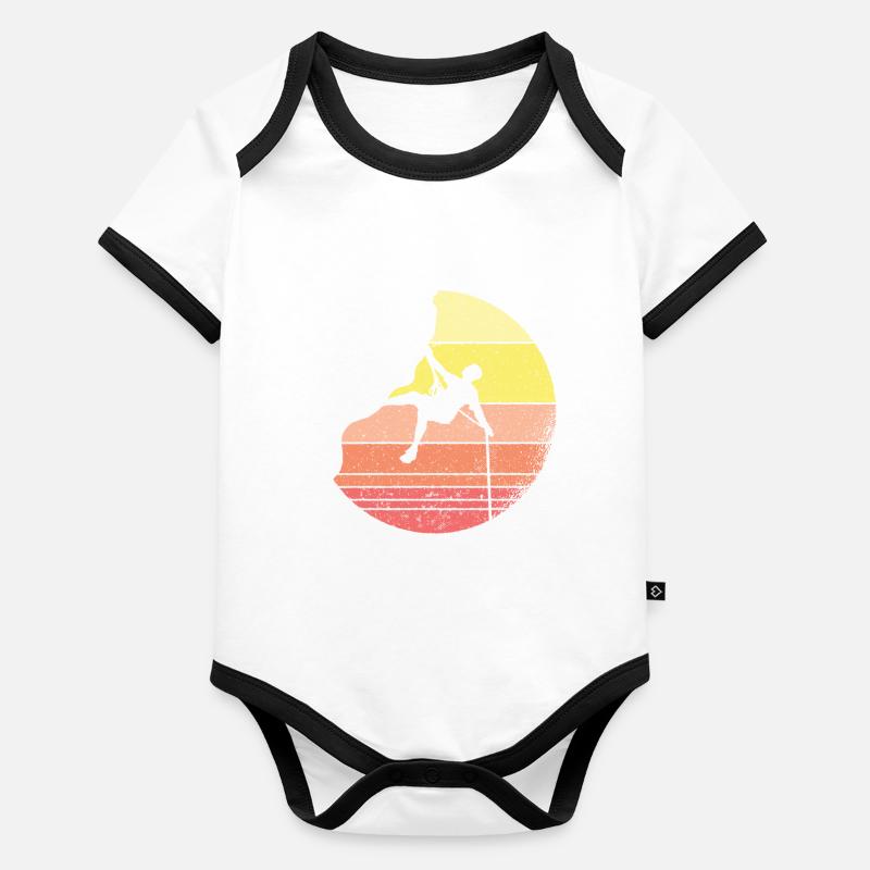 Escalade de la roche dans le retro rétro vintage grimpeur Body Bébé bio contrasté manches courtes