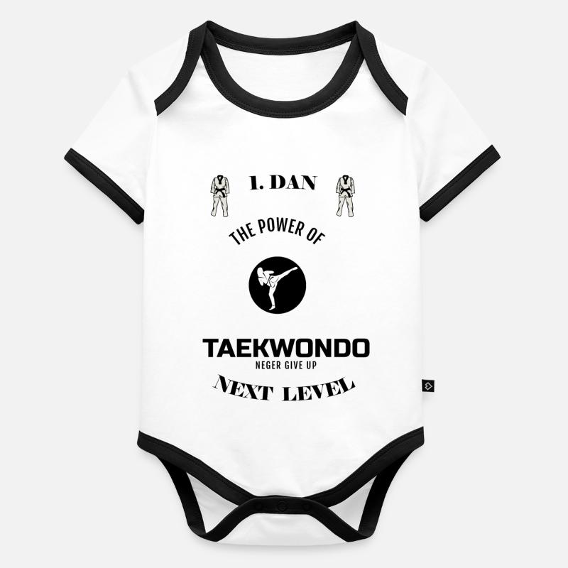 Taekwondo - Tae Kwon Do - 1 Dan Body Bébé bio contrasté manches courtes