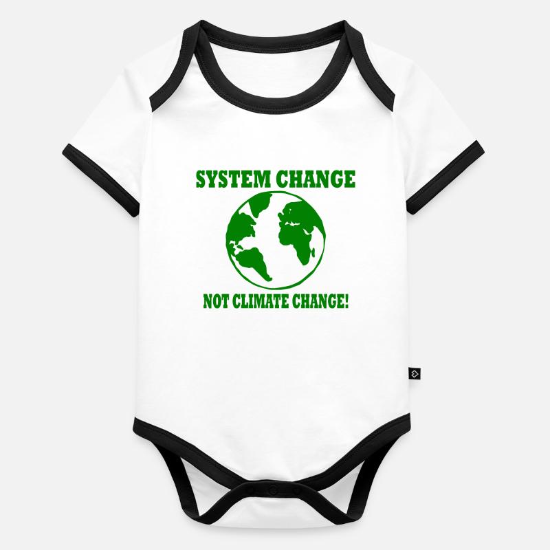 system change not climate change Body Bébé bio contrasté manches courtes