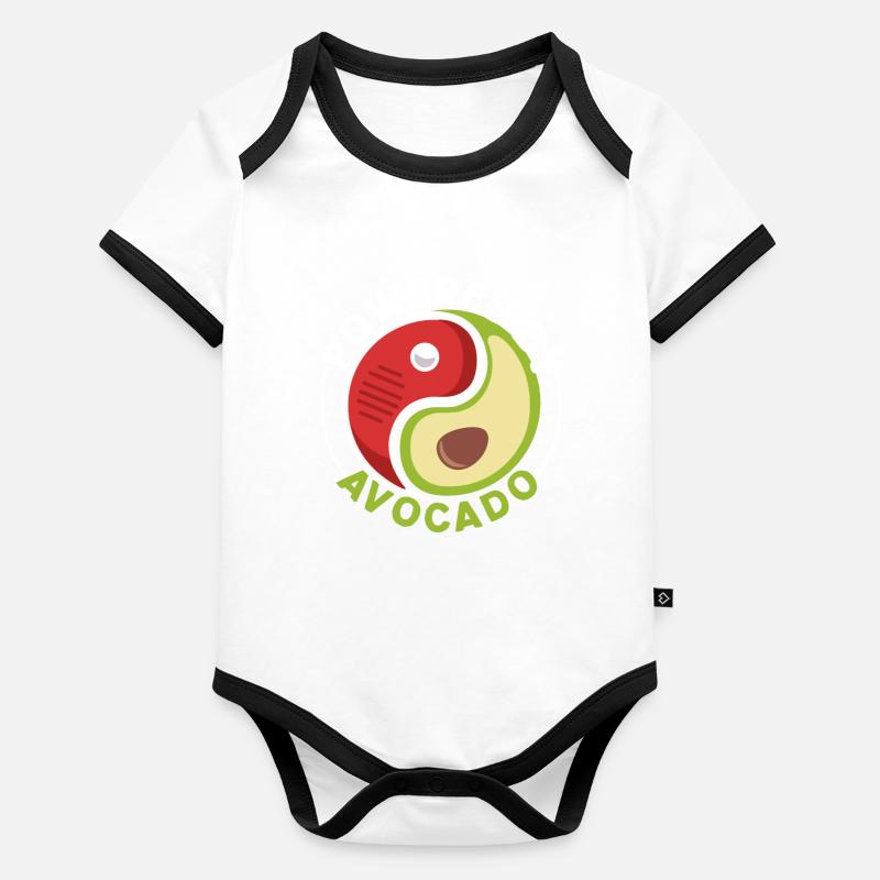 Propulsé par Avocado Guac Guacamole Avocado-Lie Body Bébé bio contrasté manches courtes