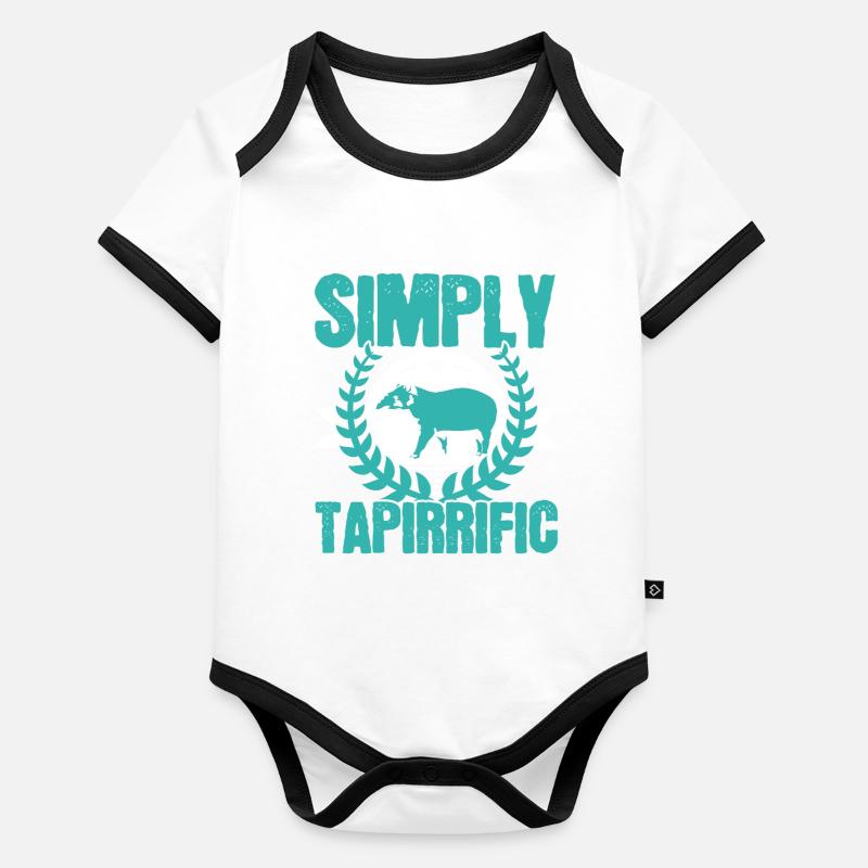 Simplement tapir-like wild animal keeper tapir Body Bébé bio contrasté manches courtes