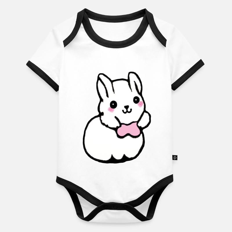 Lapin Body Bébé bio contrasté manches courtes