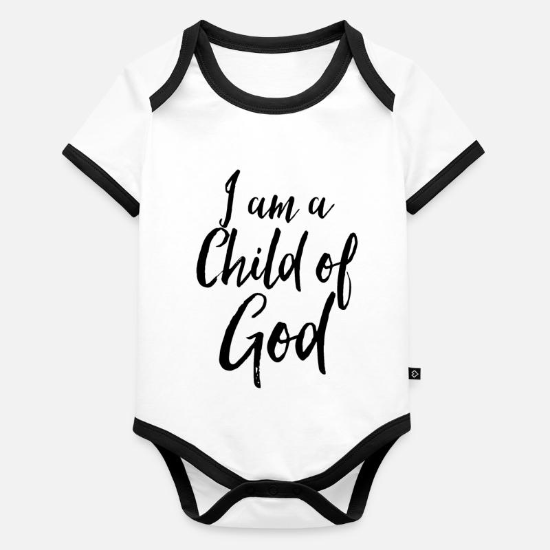 Ich bin ein Kind Gottes Baby Bio-Kurzarm-Kontrastbody
