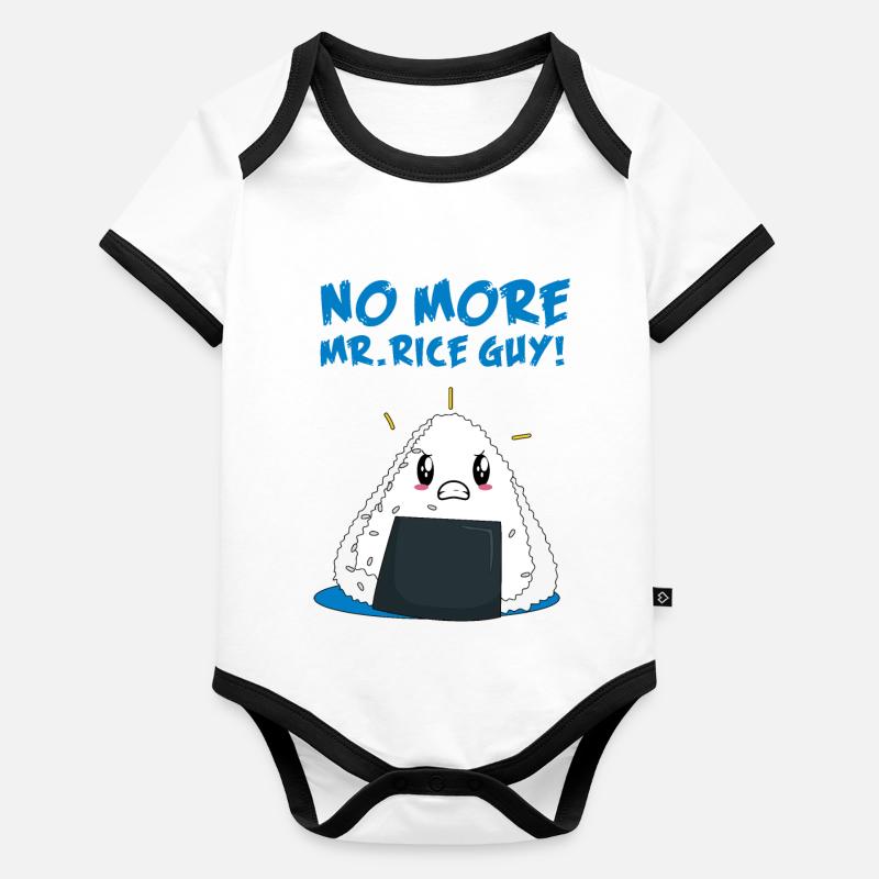 Funny No More Rice Guy Baby Bio-Kurzarm-Kontrastbody