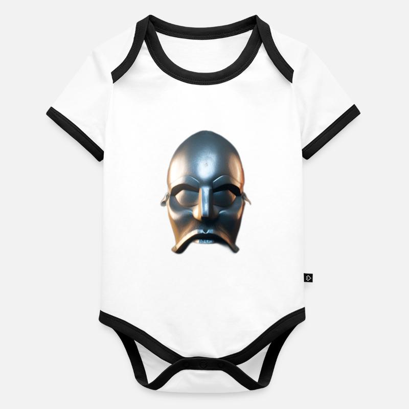 Vikings bade gardien faces Body Bébé bio contrasté manches courtes