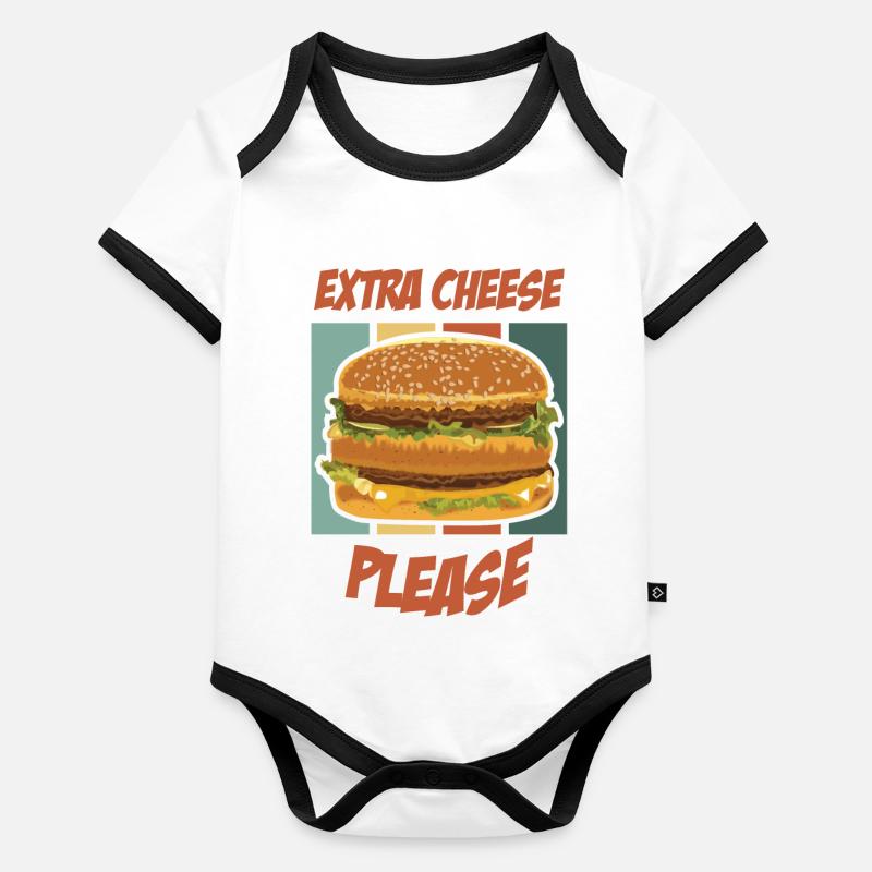 Extra Käse, bitte - Burger Baby Bio-Kurzarm-Kontrastbody