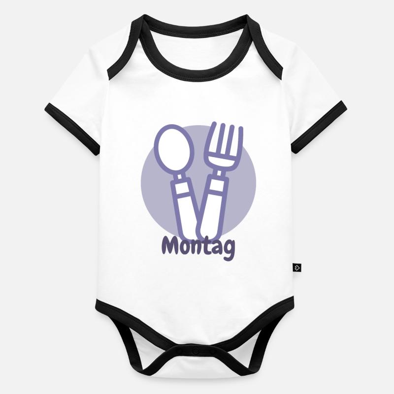 Lundi Body Bébé bio contrasté manches courtes