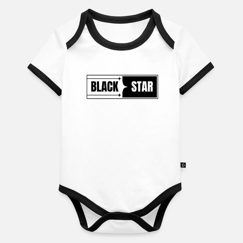 Schwarzer Stern Kontrast-Design Baby Bio-Kurzarm-Kontrastbody