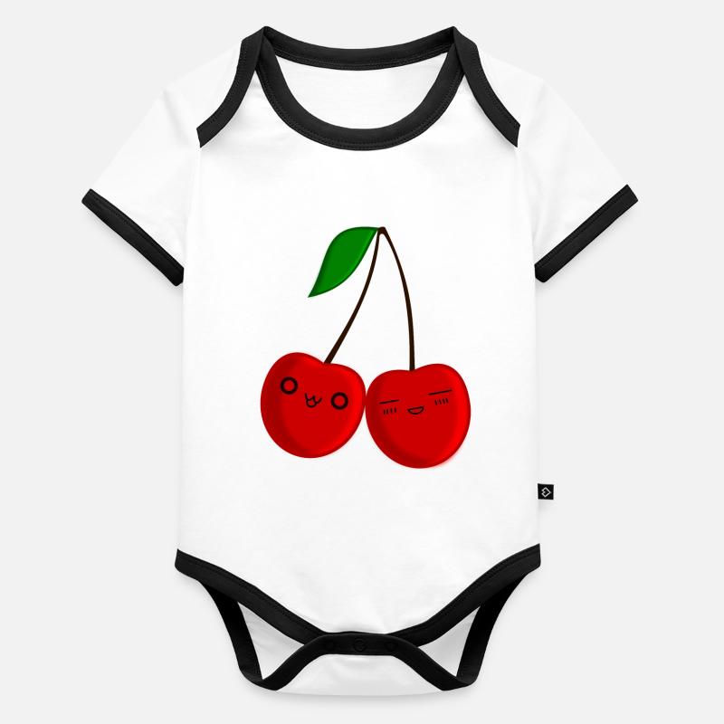 Chibi Cherry Organic Baby Contrasting Bodysuit