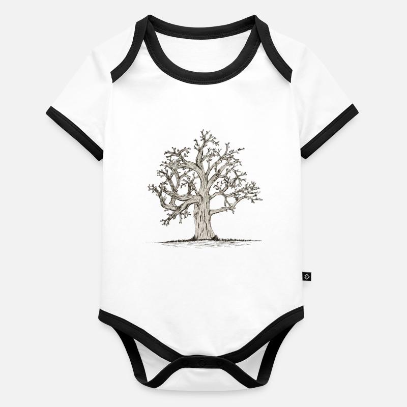 Knorrige Eiche Baby Bio-Kurzarm-Kontrastbody