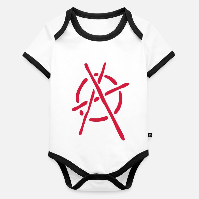 anarchy logo stencil Body Bébé bio contrasté manches courtes