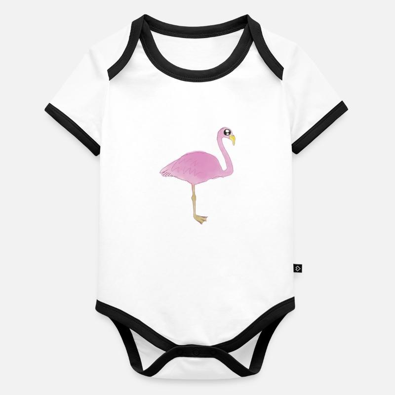 flamingo Body Bébé bio contrasté manches courtes