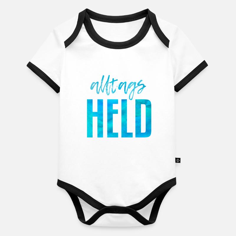 Alltags Held Baby Bio-Kurzarm-Kontrastbody