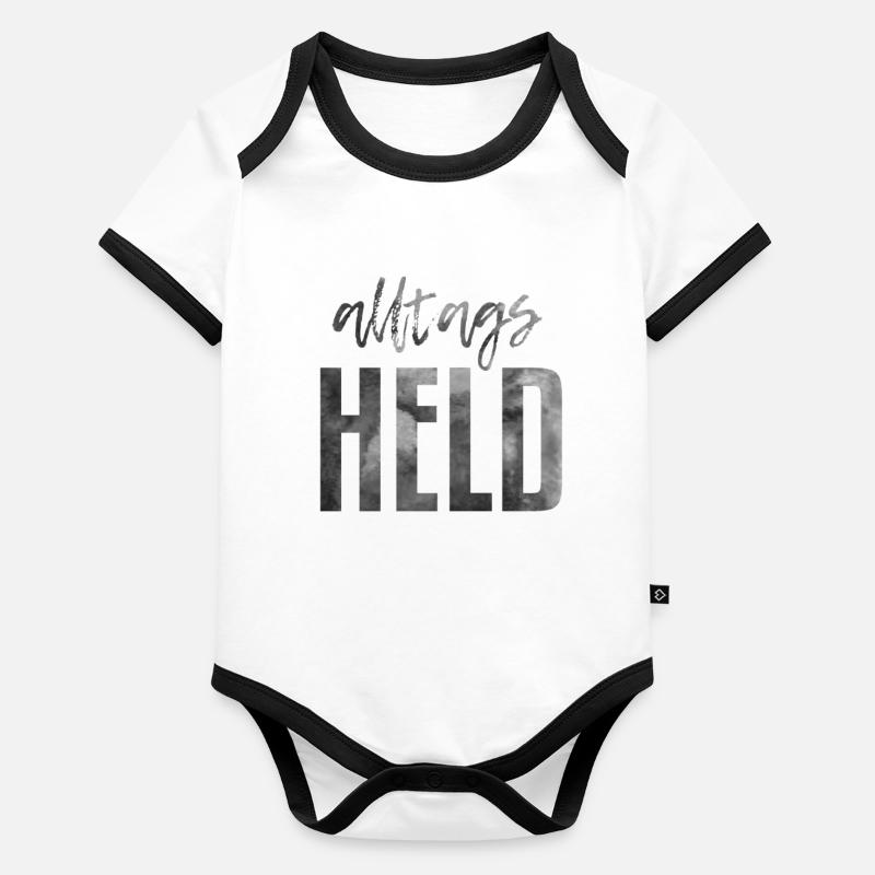 Alltags Held Baby Bio-Kurzarm-Kontrastbody