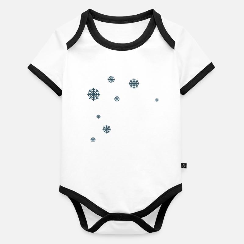 Flocons de neige Body Bébé bio contrasté manches courtes