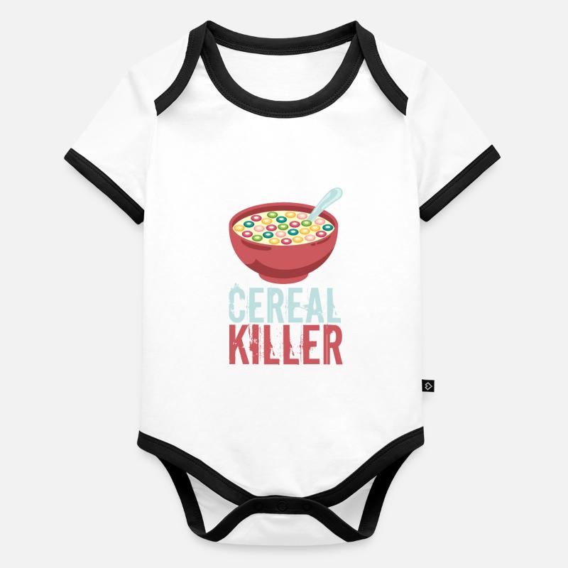 Cereal Killer Serial killer céréales petit-déjeuner disant Body Bébé bio contrasté manches courtes