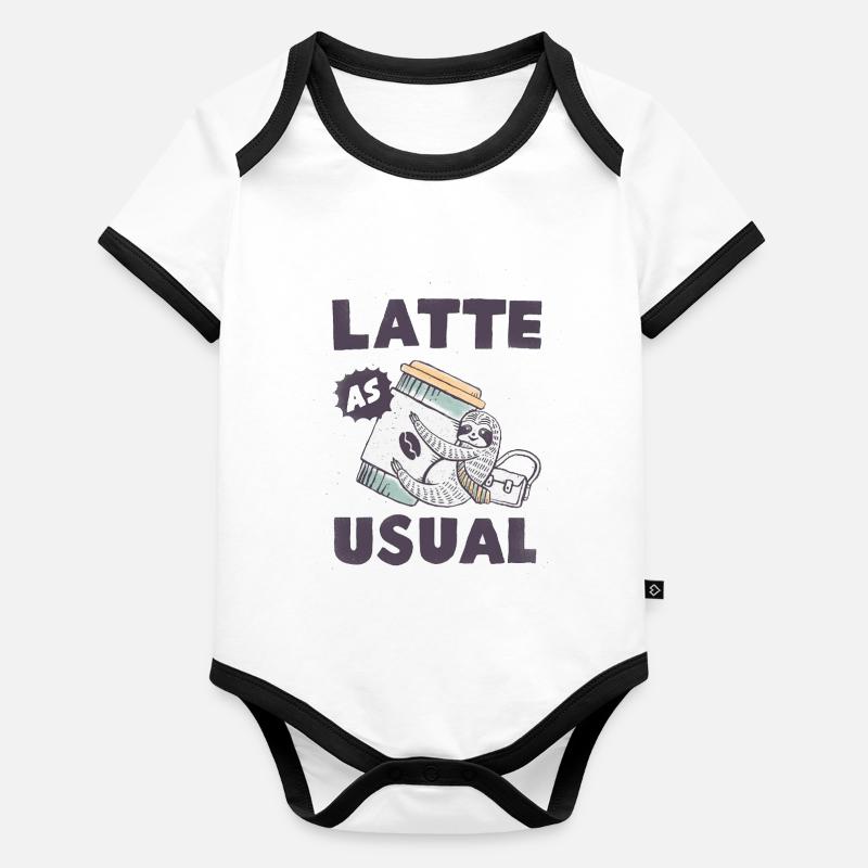 Latte comme d'habitude Body Bébé bio contrasté manches courtes