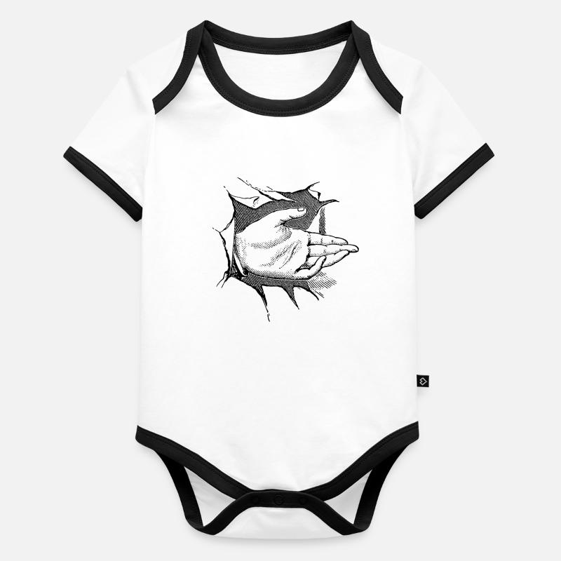 hand Organic Baby Contrasting Bodysuit