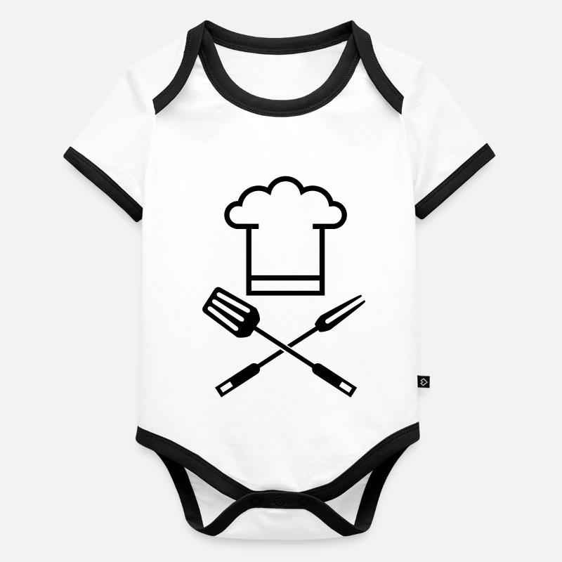 cooking_f1_ Body Bébé bio contrasté manches courtes