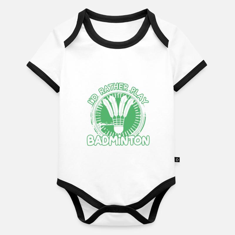 Badminton Body Bébé bio contrasté manches courtes