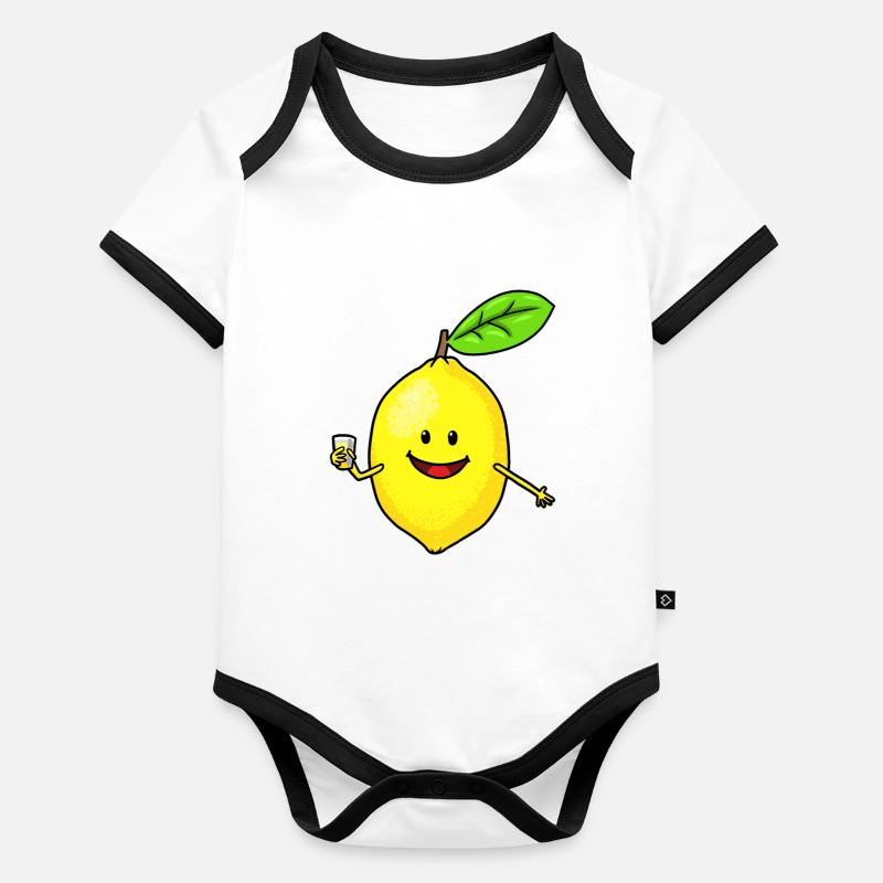 Citron mignon Body Bébé bio contrasté manches courtes