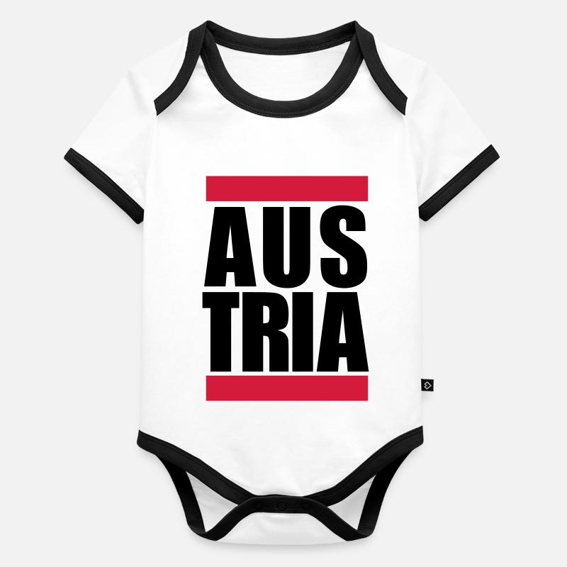 Austria Logo Design Body Bébé bio contrasté manches courtes