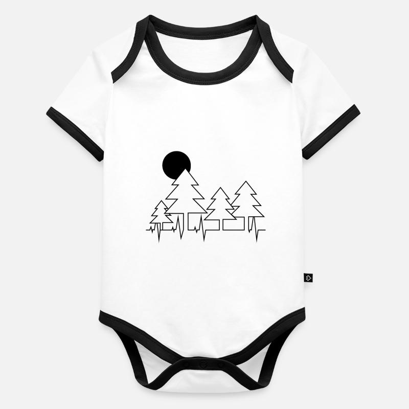 Arbres Body Bébé bio contrasté manches courtes