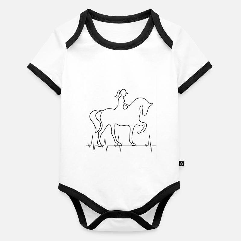 Cavalière Body Bébé bio contrasté manches courtes