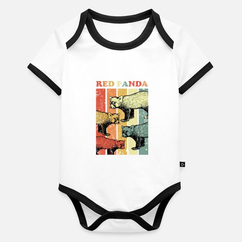 Roter Panda Baby Bio-Kurzarm-Kontrastbody