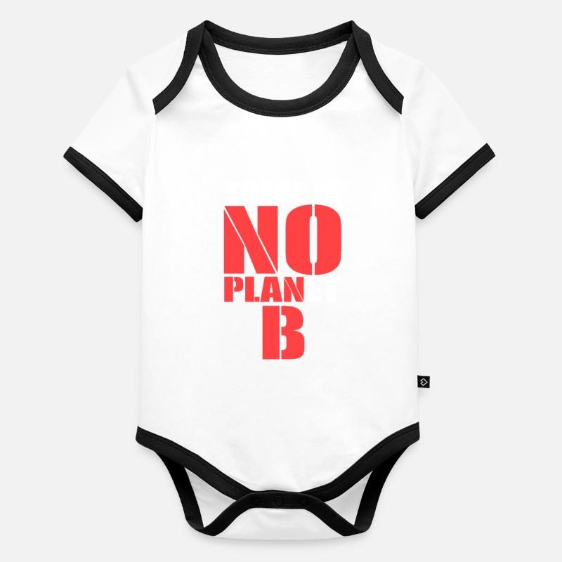 Il n'y a pas de planète B Body Bébé bio contrasté manches courtes