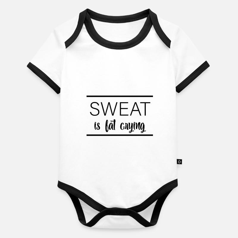 Sweat Is Fat Crying Body Bébé bio contrasté manches courtes