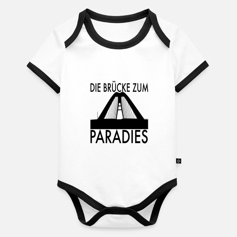 Fehmarn île pont de Sundbrücke Body Bébé bio contrasté manches courtes