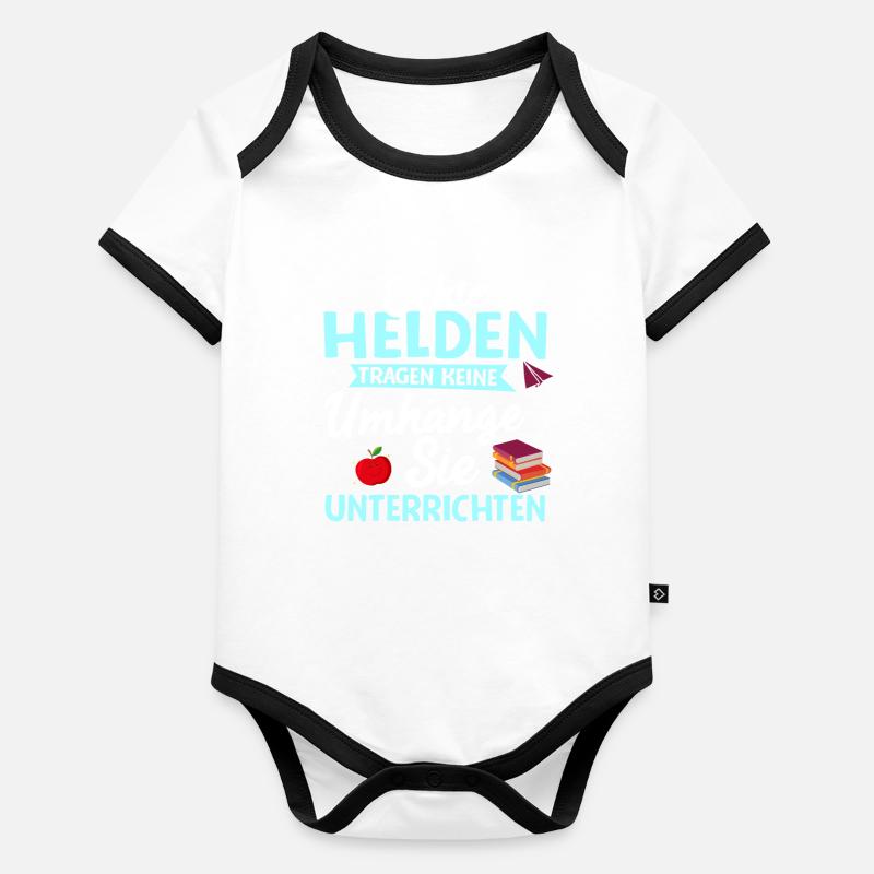 Lustiges Lehrer Lehrerin Schule Spruch Geschenk Baby Bio-Kurzarm-Kontrastbody