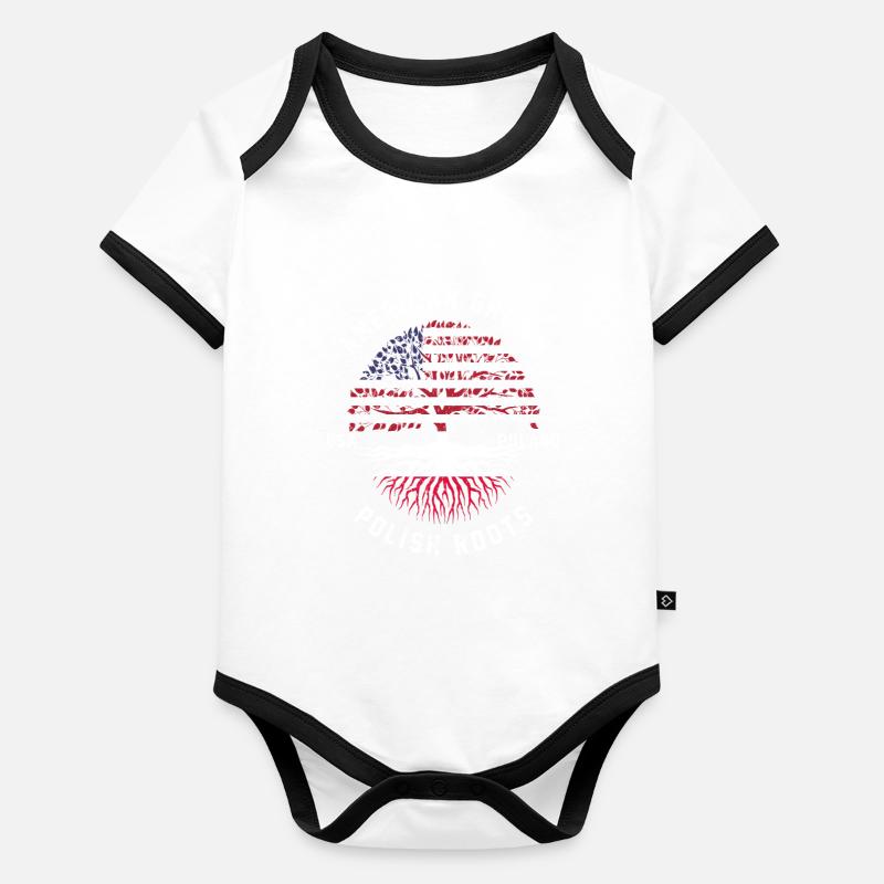Pologne drapeau cadeau Body Bébé bio contrasté manches courtes