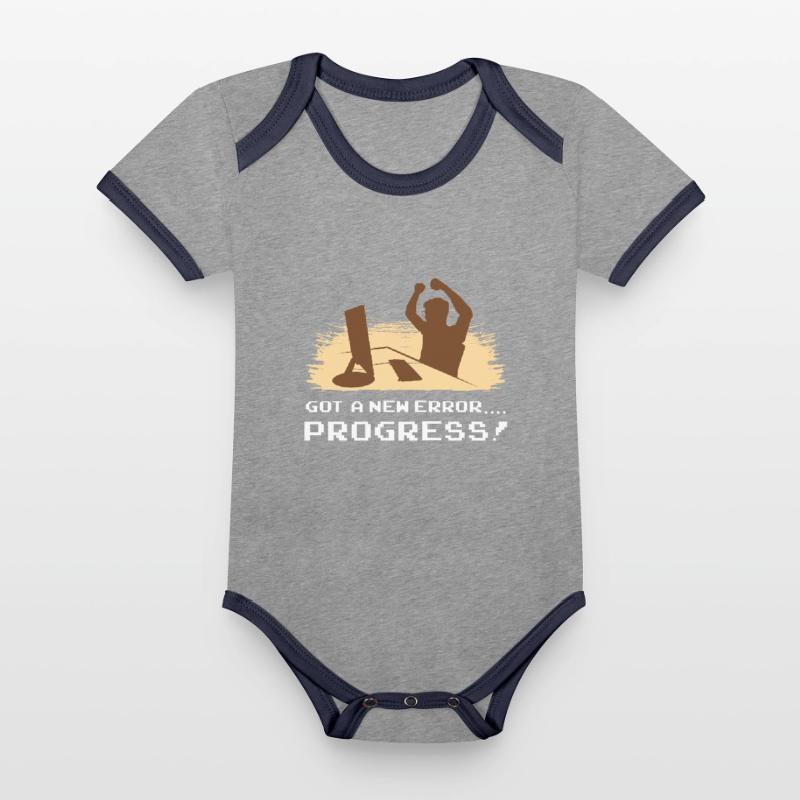 Computer scientist program software development process Organic Baby Contrasting Bodysuit