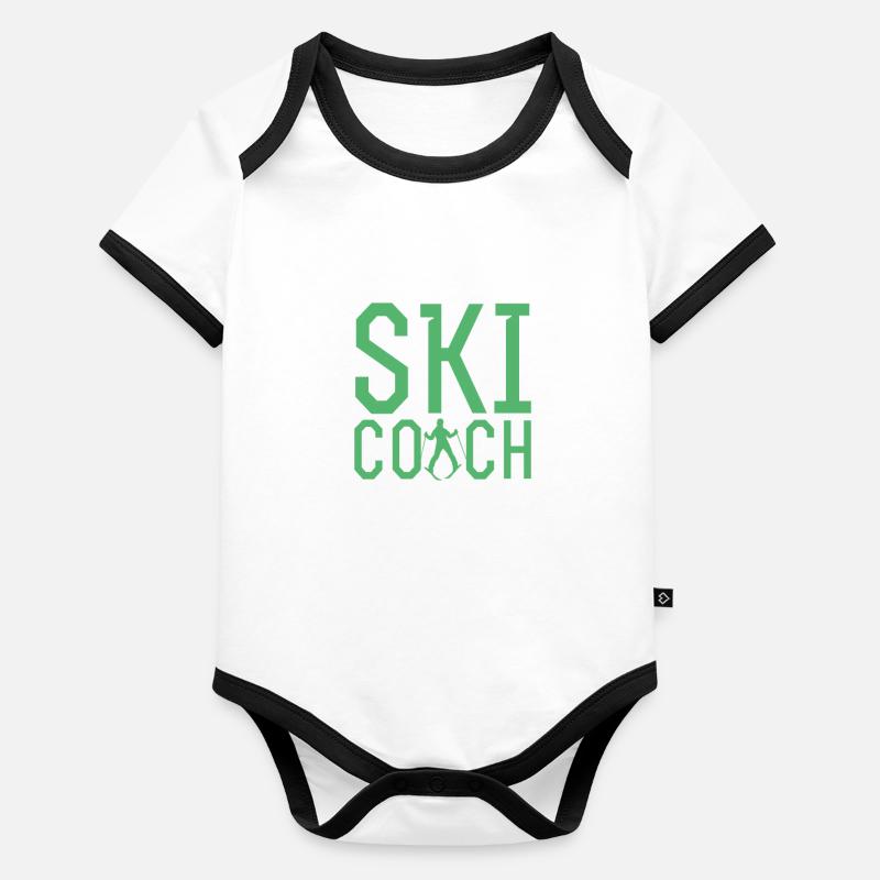 Moniteur de ski Moniteur de ski Moniteur de ski Body Bébé bio contrasté manches courtes