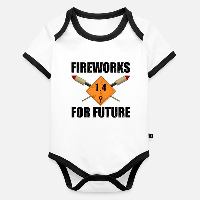 Feu d'artifice pour le futur Pyro Body Bébé bio contrasté manches courtes