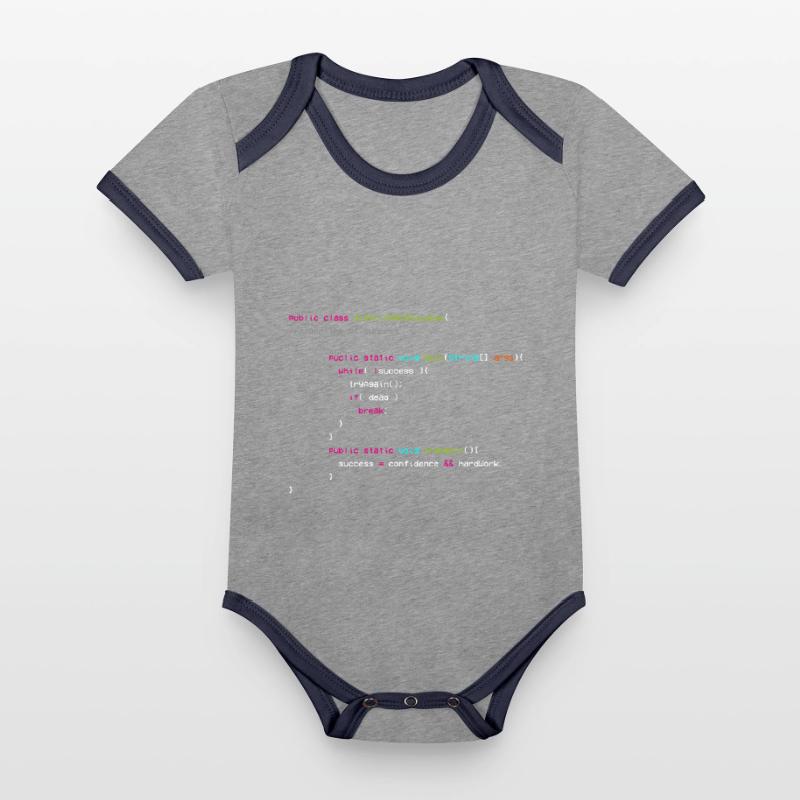 Algorithm Of Success - Coder - Computer Scientist Organic Baby Contrasting Bodysuit