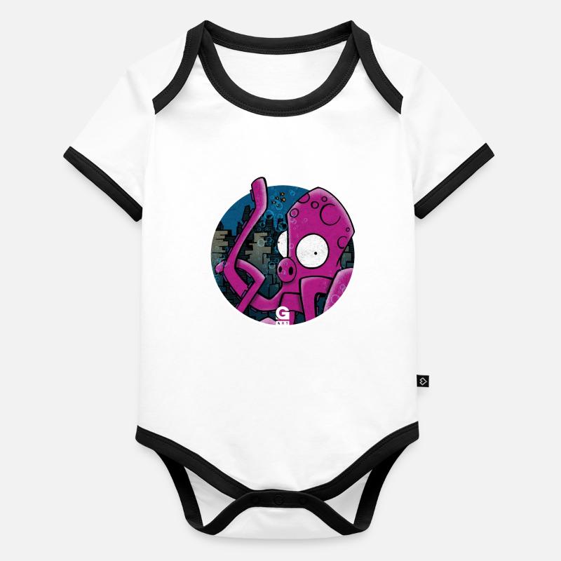 GIGGJOTT animate polypore Body Bébé bio contrasté manches courtes