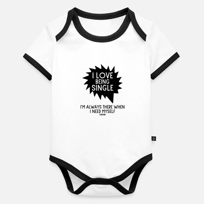 Single separated divorced free saying Organic Baby Contrasting Bodysuit